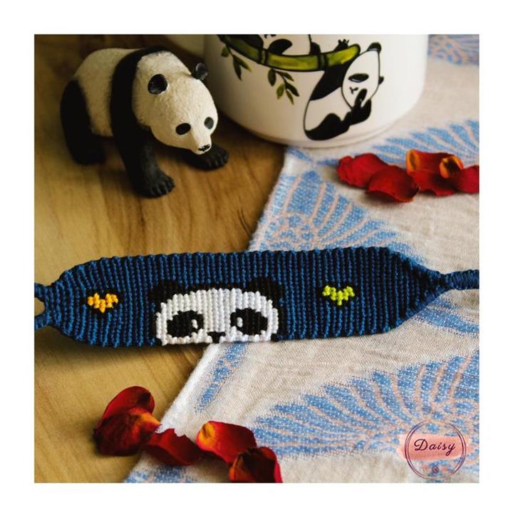 دستبند آلفا بافی طرح پاندا - کد 043